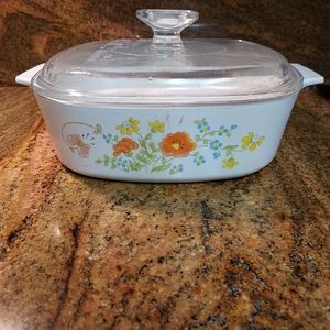CorningWare wild flower A-2-B 2 liter casserole with lid.